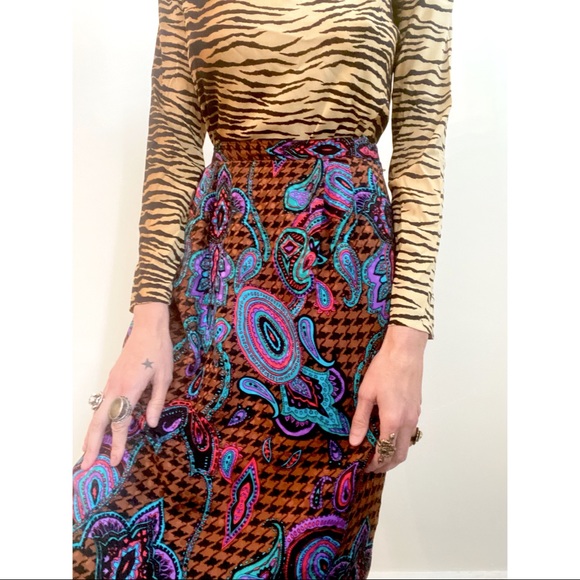 Vintage Silk Paisley Skirt - Picture 4 of 5